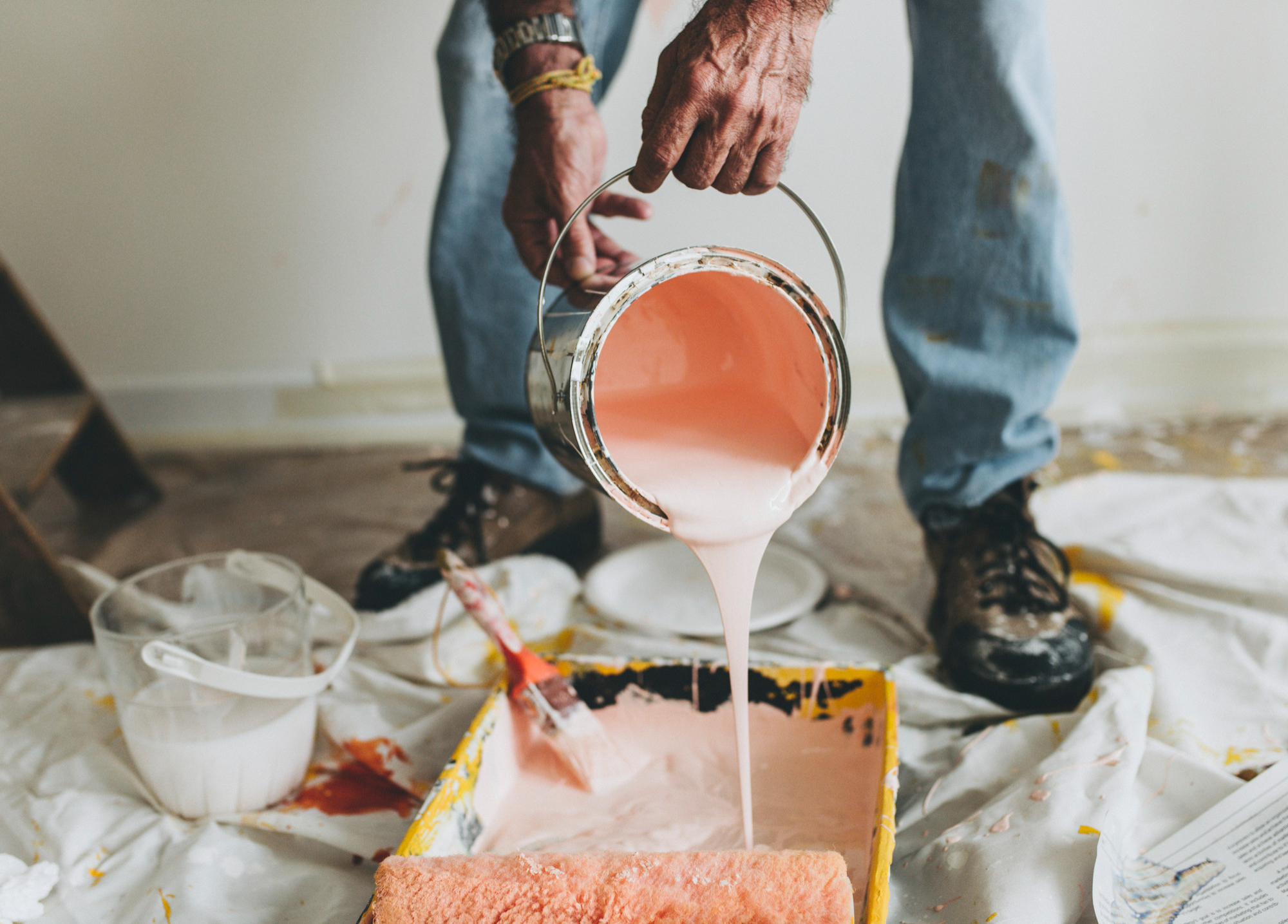 painter with brushes in hand